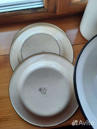 Эмаль ссср:бидоны тазики тарелки дуршлаг