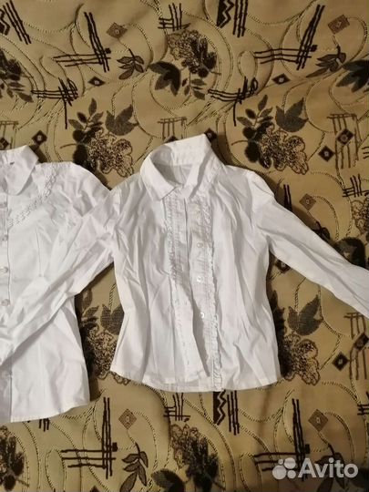 Блузки белые школьные 5 шт, размер 122