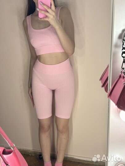 Комплект велосипедки + топ в рубчик