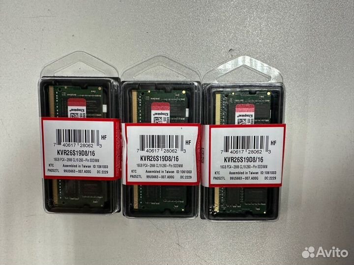 Новая sodimm DDR4 16 gb Kingston kvr26s19d8/16