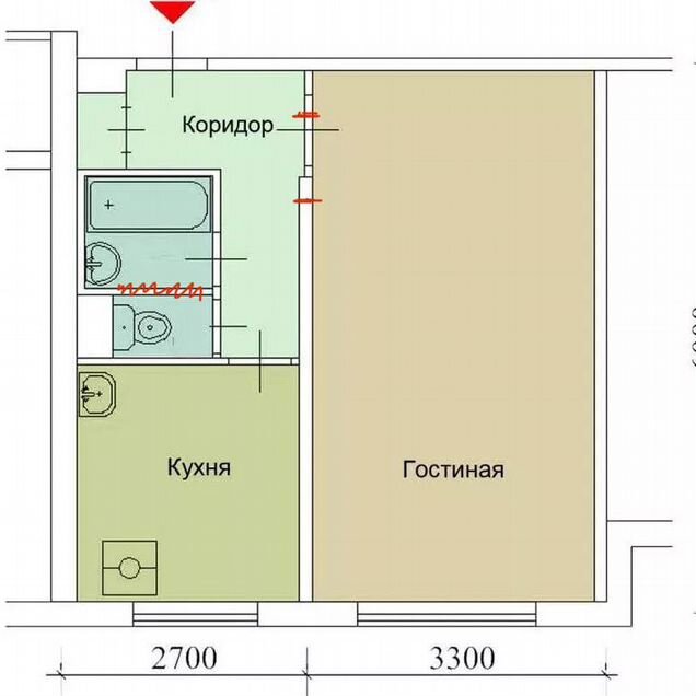 1-к. квартира, 32 м², 6/9 эт.