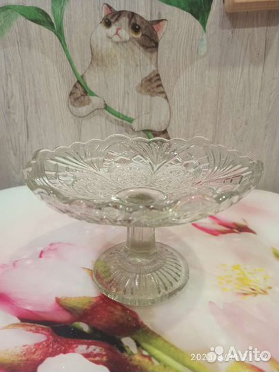 Ваза для фруктов на ножке СССР