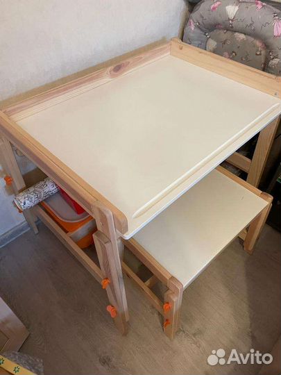 Детский стол и скамья Икея Флисат