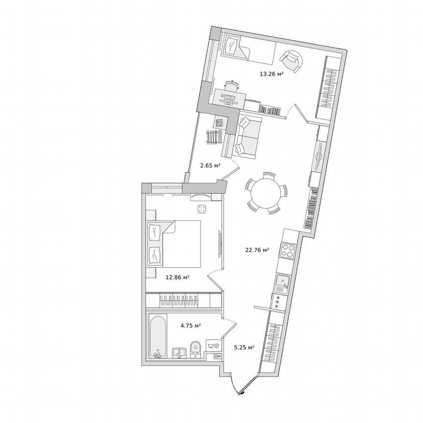 2-к. квартира, 61,5 м², 10/23 эт.