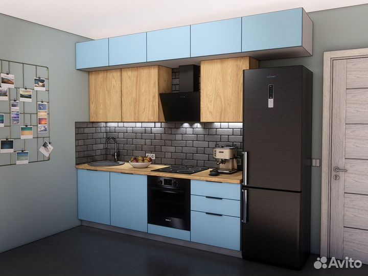 Кухня мдф+лдсп 3,0 м. Люкс-фурнитура, столешница