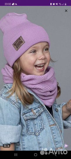 Комплект шапка и снуд для девочки