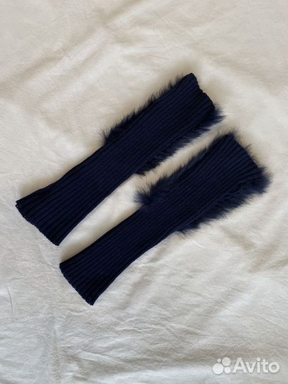 Митенки с натуральным мехом