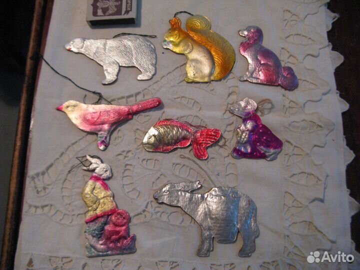 Картонаж СССР ёлочные игрушки 8 шт редкие