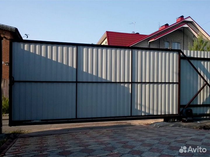 Откатные ворота с монтажом