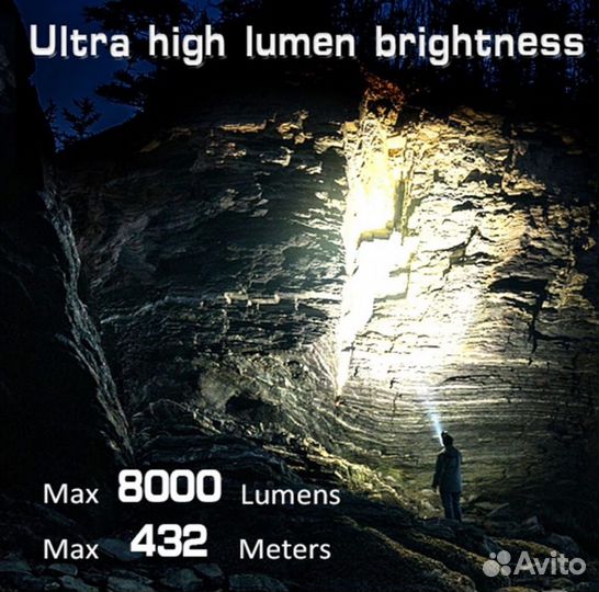 Фонарь мощный Sofirn SP 36 Pro 8000lm + 3 акб