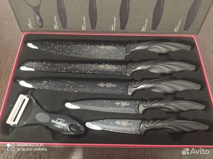 Набор ножей 6шт нержавейка новый в подар/упаковке