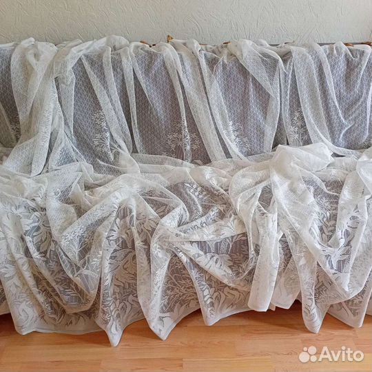 Тюль белый б/у