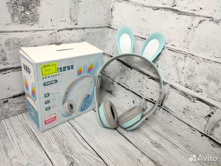 Детские наушники, новые, беспроводные, с ушками