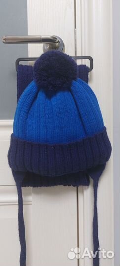 Детская шапка с шарфом комплект новый