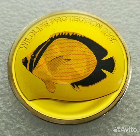 Конго 10 франков 2005 Рыба желтая