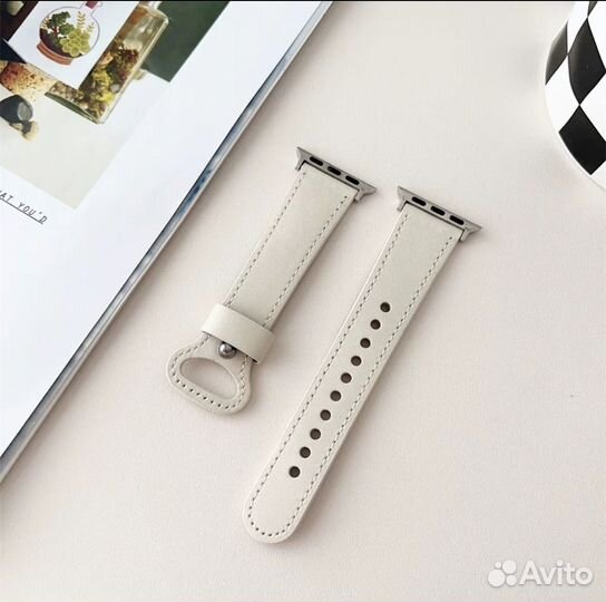 Ремшок браслет кожа для apple watch 42/44/45/49 mm