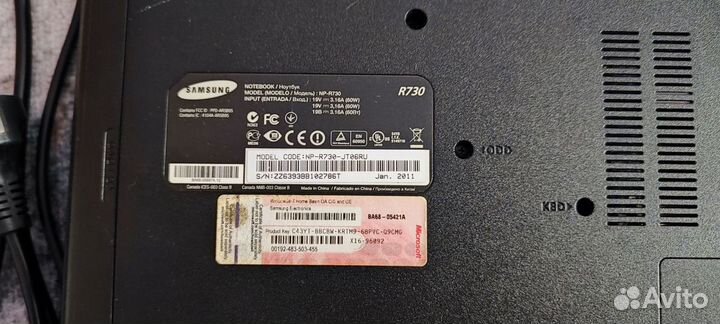 Ноутбук Samsung r730