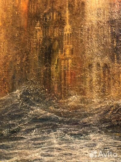 Картина холст масло Остров Башни Архитектура Город