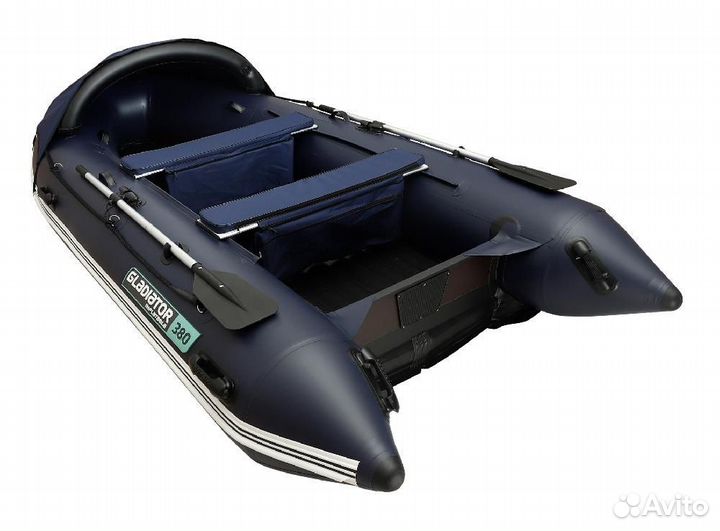 Надувная лодка gladiator E380PRO темно-синий