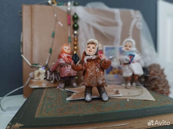 Ватные елочные игрушки СССР