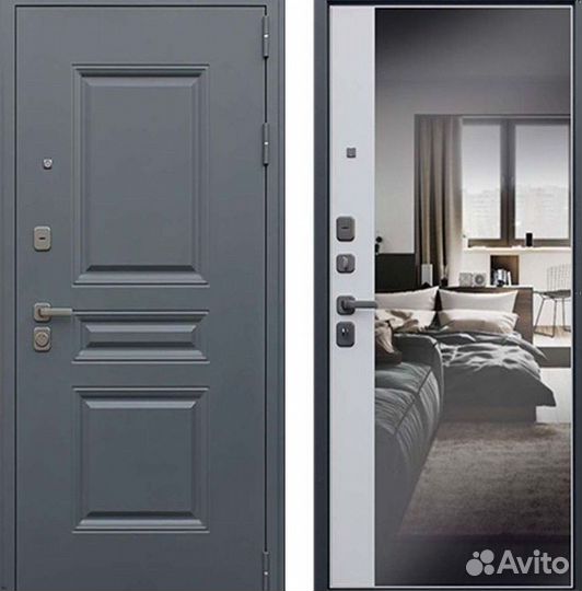 Дверь входная серая металлическая Барселона
