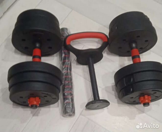 Новые гантели разборные 20 кг с двумя канекторами