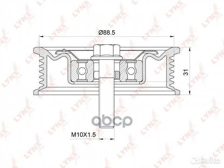 Ролик обводной приводного ремня PB7061 lynxauto
