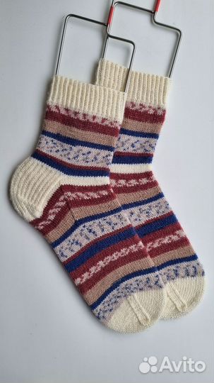Носки ручной вязки шерстяные 38-39р