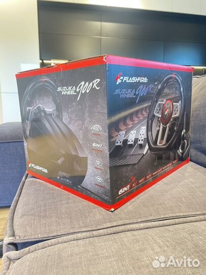 Игровой руль 900 градусов 3 педали и кпп