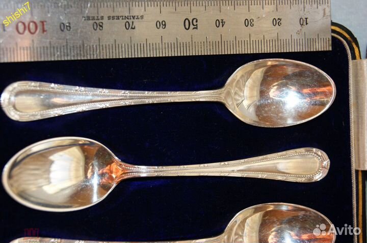 Набор ложки чайные серебро 925 англия 1919г