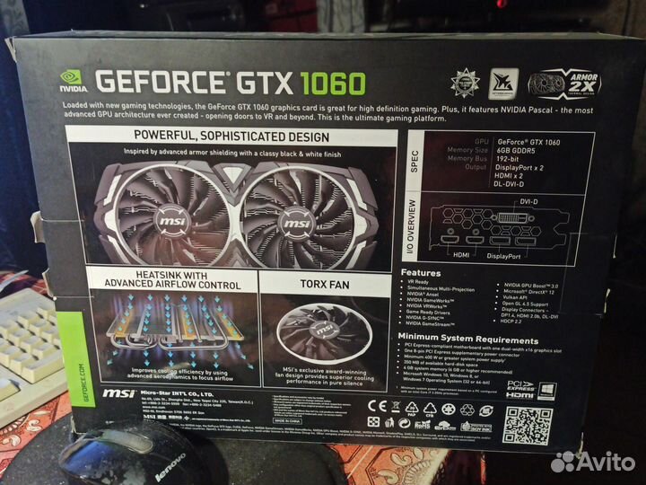 Видеокарта MSI gtx 1060 6gb