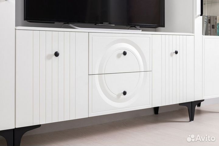 Гостиная модульная белая