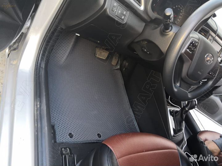 Коврики Hyundai Solaris 3D макси 2017 - с бортами