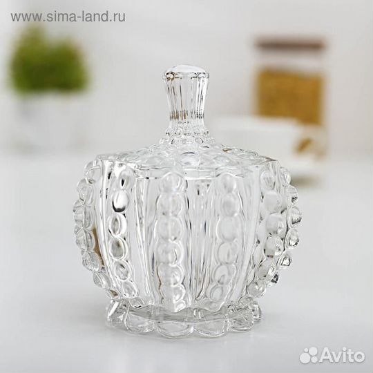 Сахарница стеклянная Доляна «Ягодки», 150 мл, 911