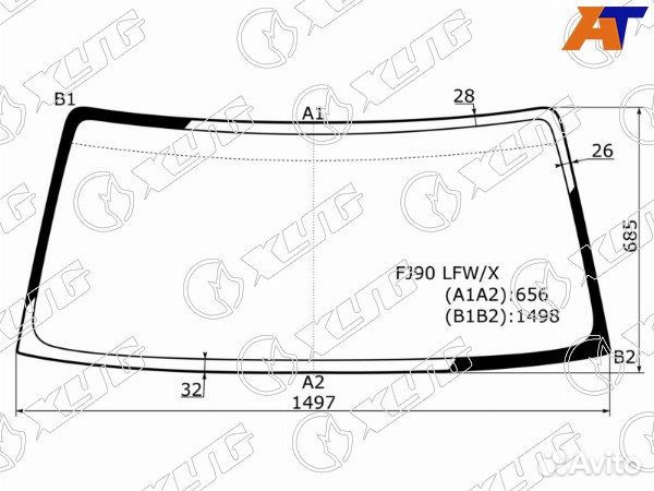 Стекло лобовое toyota land cruiser prado