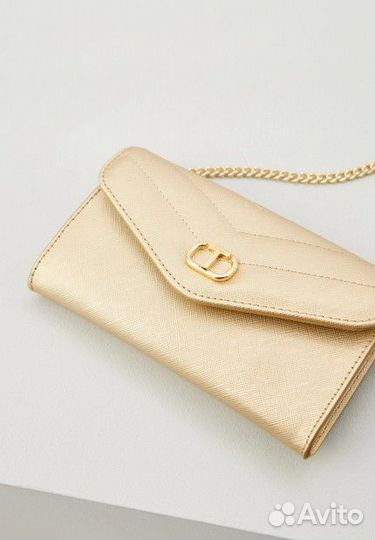 Клатч Twinset Milano premium, золотой на цепочке