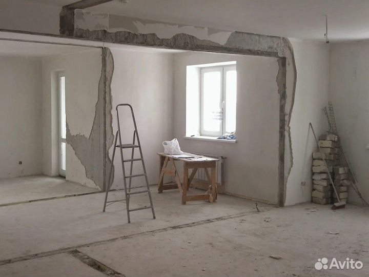 Снос стен,устройство дверных и оконных проемов