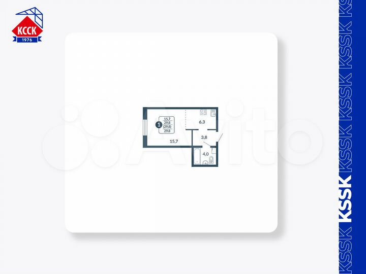 Квартира-студия, 29,8 м², 3/17 эт.