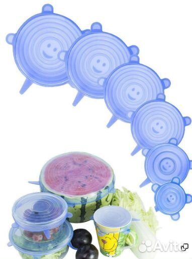 Универсальные силиконовые крышки 6 шт