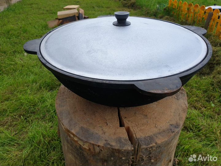 Казан 22 литра с крышкой алюм