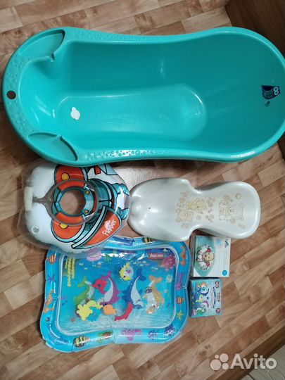 Ванночка для купания, горка, круг и коврик
