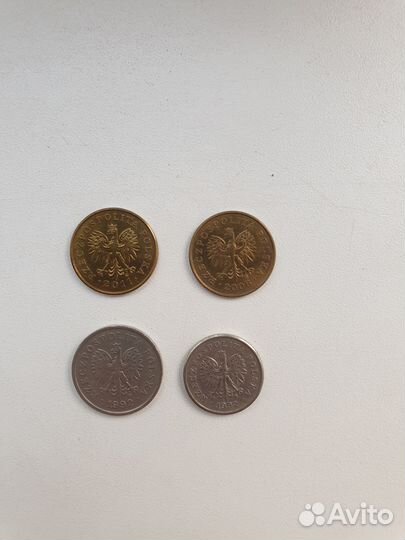 Монеты евро, злотый, лит