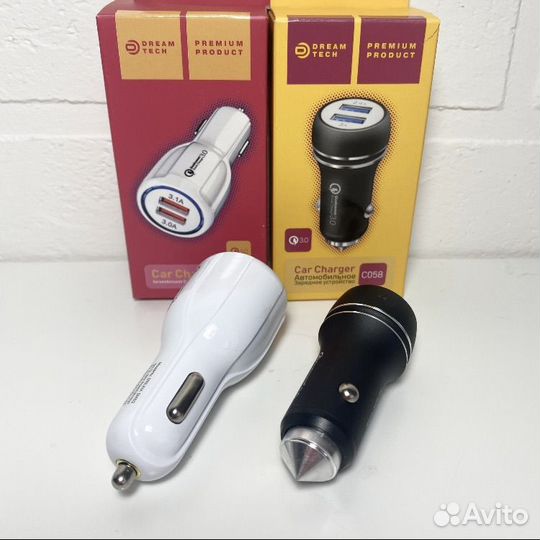 Зарядное авто 2 USB 3 A + 2.4 А мощное новое