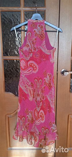 Платье сарафан laundry 44-46р крепдешин шелк