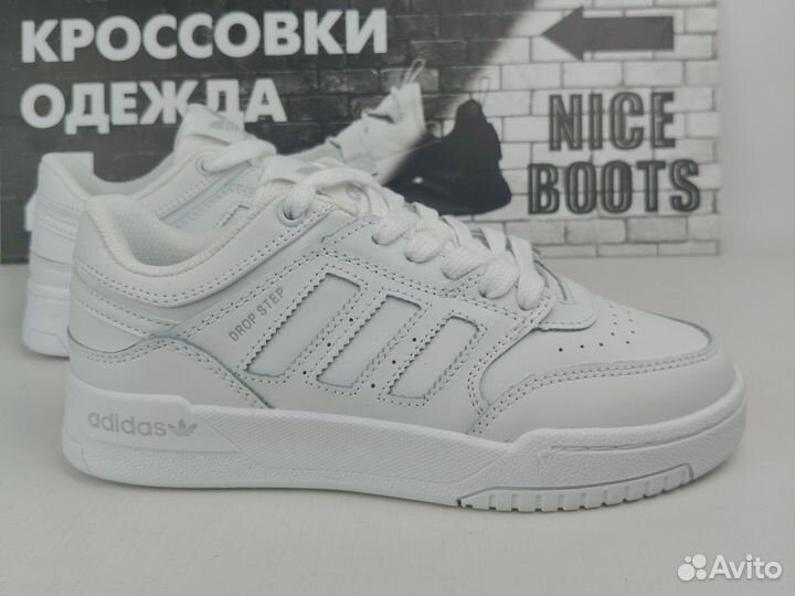 Кроссовки кеды adidas drop step белые