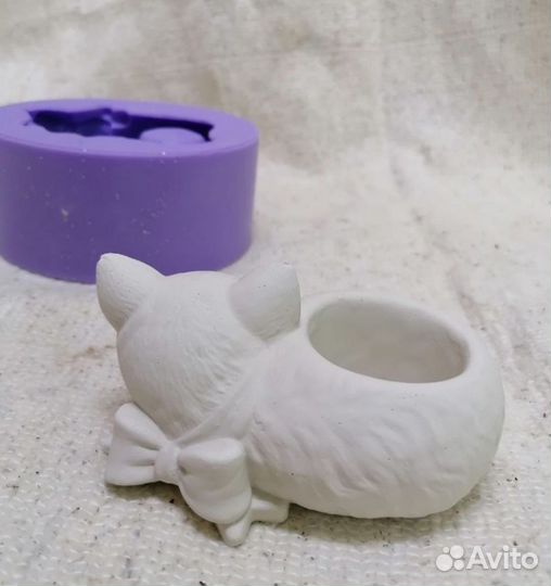 Кот силиконовя форма для гипса