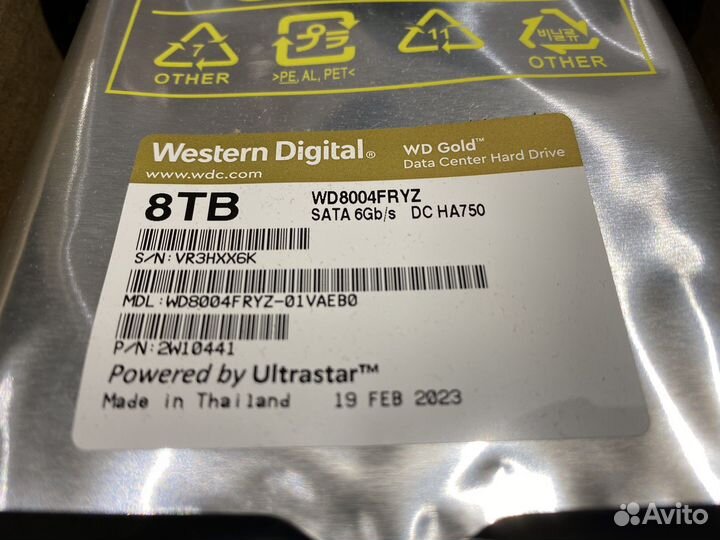 Новый Western Digital Gold 8TB 3.5 HDD