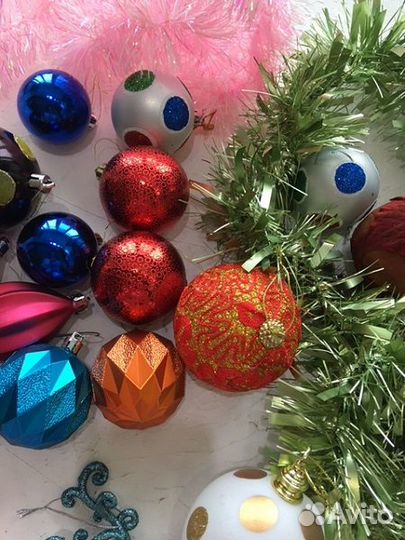Ёлочные игрушки мишура
