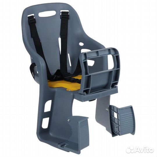 Велокресло заднее, крепление на багажник, цвет сер