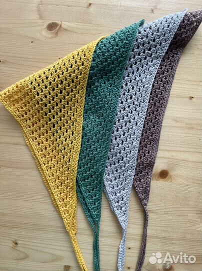 Вязанная косынка бандана из хлопка